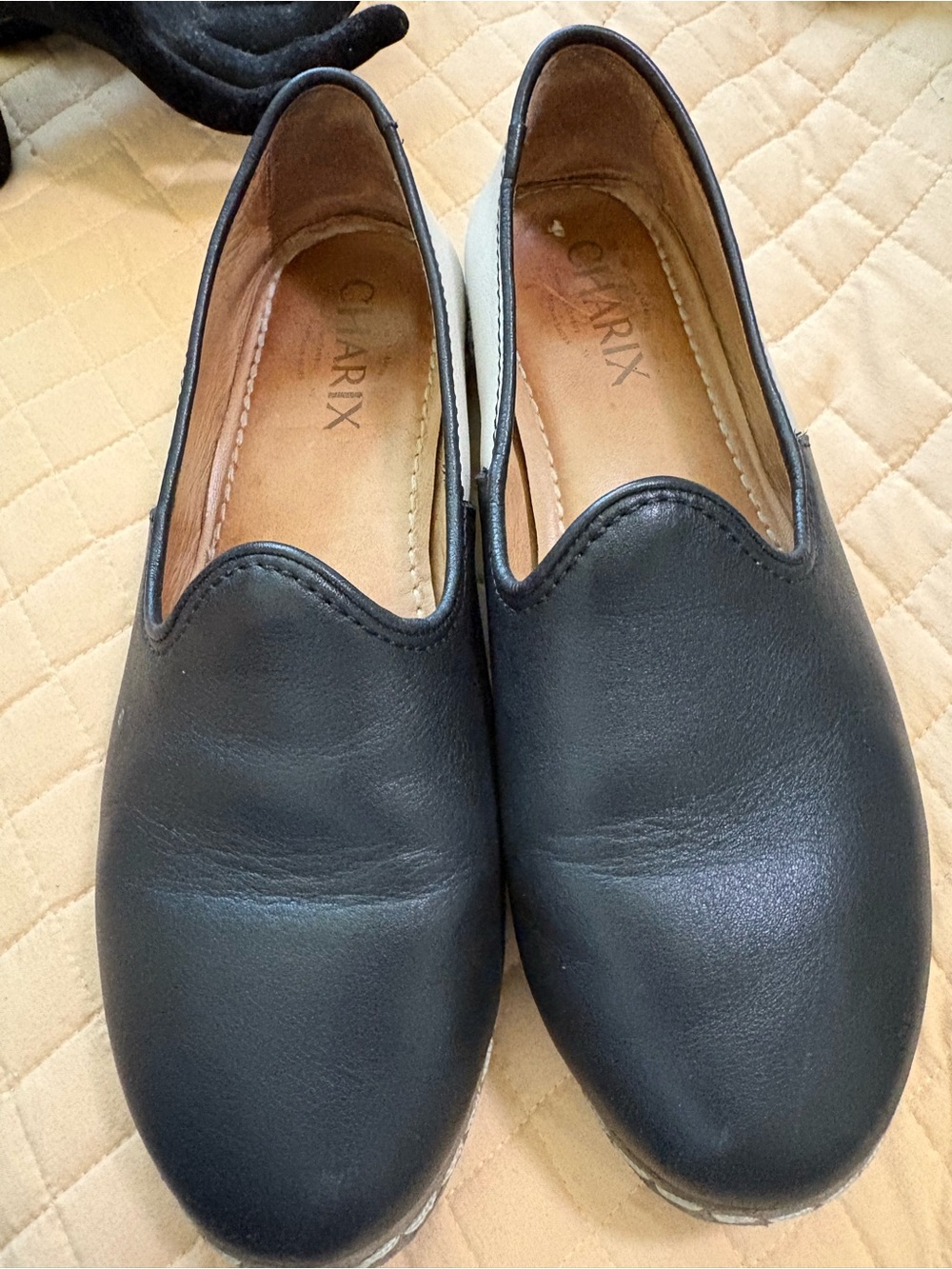 CHARIX Black Slip-On  women’s Casual Shoe 100 % leather